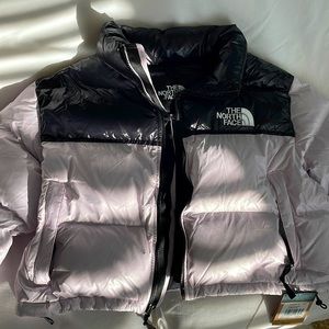 NWT North Face Lavender Nuptse Cropped Puffer